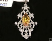 0.56ct Natural Citrine Sterling Silver Royalty Pendant