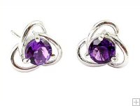 0.70ct Natural Amethyst Sterling Silver Charm Stud Earrings