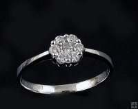 0.238ct Diamond 18K White Gold Flower Engagement Ring