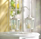 White Railroad Candle Lanterns